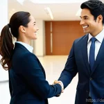 Home 16 비언어적 신호와 직업적 성공의 관계 - **Prompt:** A professional and confident businesswoman in her late 30s, dressed in a sharp, tailored...