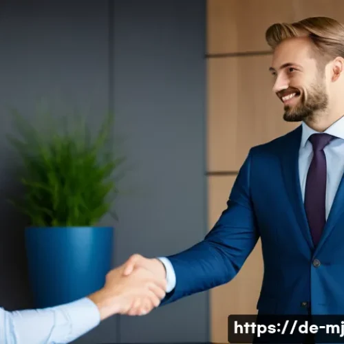 Home 31 비언어적 신호와 리더십의 관계 - A professional business meeting scene set in a modern German office environment, featuring a confide...